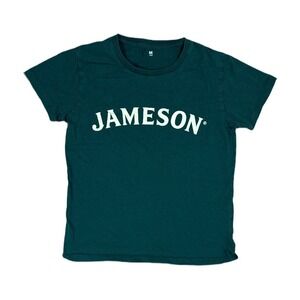Jameson Graphic T-Shirt Womens Size M Green Excellent Irish Whiskey Logo Tee